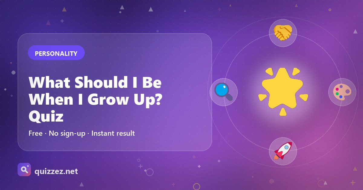 What Should I Be When I Grow Up? Quiz